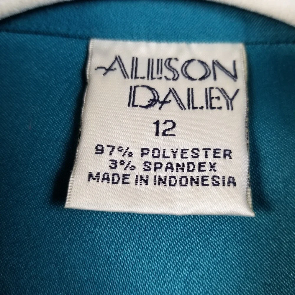 Allison Daley Button Up Shirt Women 12 Green Faux Suede Long Sleeve Collared Top